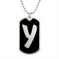 Initial Y v2b - Luxury Dog Tag Necklace