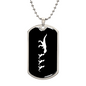 Mama Dinosaur With 3 Hatchlings v3 - Luxury Dog Tag Necklace