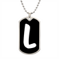 Initial L v3b - Luxury Dog Tag Necklace