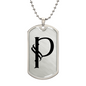 Initial P v001-21 - Luxury Dog Tag Necklace