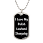 Love My Polish Lowland Sheepdog v6 - Luxury Dog Tag Necklace