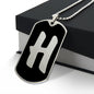 Initial H v2b - Luxury Dog Tag Necklace