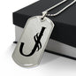 Initial J v001-21 - Luxury Dog Tag Necklace