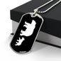 Mama Bear With 1 Cub v3 - Luxury Dog Tag Necklace