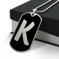 Initial K v2b - Luxury Dog Tag Necklace