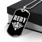 Ruby v03a - Luxury Dog Tag Necklace