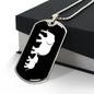 Mama Elephant With 1 Calf v3 - Luxury Dog Tag Necklace