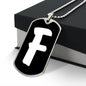 Initial F v3b - Luxury Dog Tag Necklace