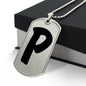 Initial P v1b - Luxury Dog Tag Necklace