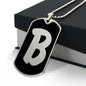Initial B v2b - Luxury Dog Tag Necklace