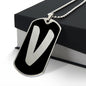 Initial V v2b - Luxury Dog Tag Necklace