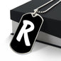 Initial R v3b - Luxury Dog Tag Necklace