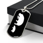 Mama Hippo With 1 Calf v3 - Luxury Dog Tag Necklace