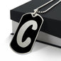 Initial C v2b - Luxury Dog Tag Necklace