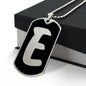 Initial E v2b - Luxury Dog Tag Necklace