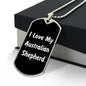 Love My Australian Shepherd v6 - Luxury Dog Tag Necklace