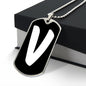 Initial V v3b - Luxury Dog Tag Necklace