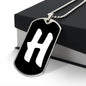 Initial H v3b - Luxury Dog Tag Necklace