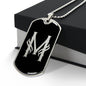 Initial M v001-22 - Luxury Dog Tag Necklace