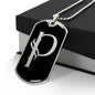 Initial P v001-22 - Luxury Dog Tag Necklace
