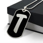 Initial T v2b - Luxury Dog Tag Necklace
