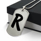 Initial R v1b - Luxury Dog Tag Necklace