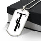 Initial T v001-24 - Luxury Dog Tag Necklace