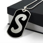 Initial S v2b - Luxury Dog Tag Necklace
