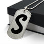 Initial S v1b - Luxury Dog Tag Necklace
