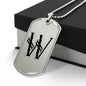 Initial W v001-21 - Luxury Dog Tag Necklace