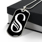 Initial S v001-23 - Luxury Dog Tag Necklace