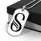 Initial S v001-24 - Luxury Dog Tag Necklace