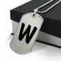 Initial W v1b - Luxury Dog Tag Necklace