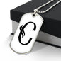 Initial C v001-24 - Luxury Dog Tag Necklace