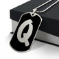 Initial Q v2b - Luxury Dog Tag Necklace