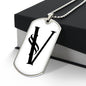 Initial V v001-24 - Luxury Dog Tag Necklace