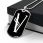 Initial V v001-23 - Luxury Dog Tag Necklace