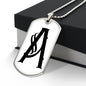 Initial A v001-24 - Luxury Dog Tag Necklace