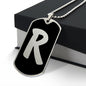 Initial R v2b - Luxury Dog Tag Necklace