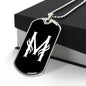 Initial M v001-23 - Luxury Dog Tag Necklace