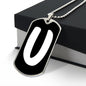Initial U v3b - Luxury Dog Tag Necklace