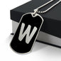 Initial W v2b - Luxury Dog Tag Necklace