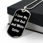 Love My Irish Red and White Setter v6 - Luxury Dog Tag Necklace