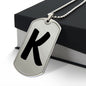 Initial K v1b - Luxury Dog Tag Necklace