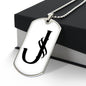 Initial J v001-24 - Luxury Dog Tag Necklace