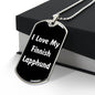 Love My Finnish Lapphund v6 - Luxury Dog Tag Necklace