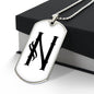 Initial N v001-24 - Luxury Dog Tag Necklace