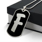 Initial F v2b - Luxury Dog Tag Necklace
