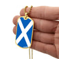 Scottish Flag - 18k Gold Finished Luxury Dog Tag Necklace