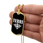 Terri v03a - 18k Gold Finished Luxury Dog Tag Necklace
